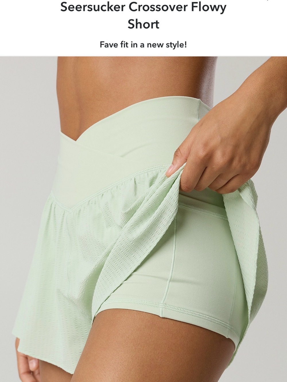 Aerie Crossover Seersucker Flowy Shorts - Picture 3 of 3